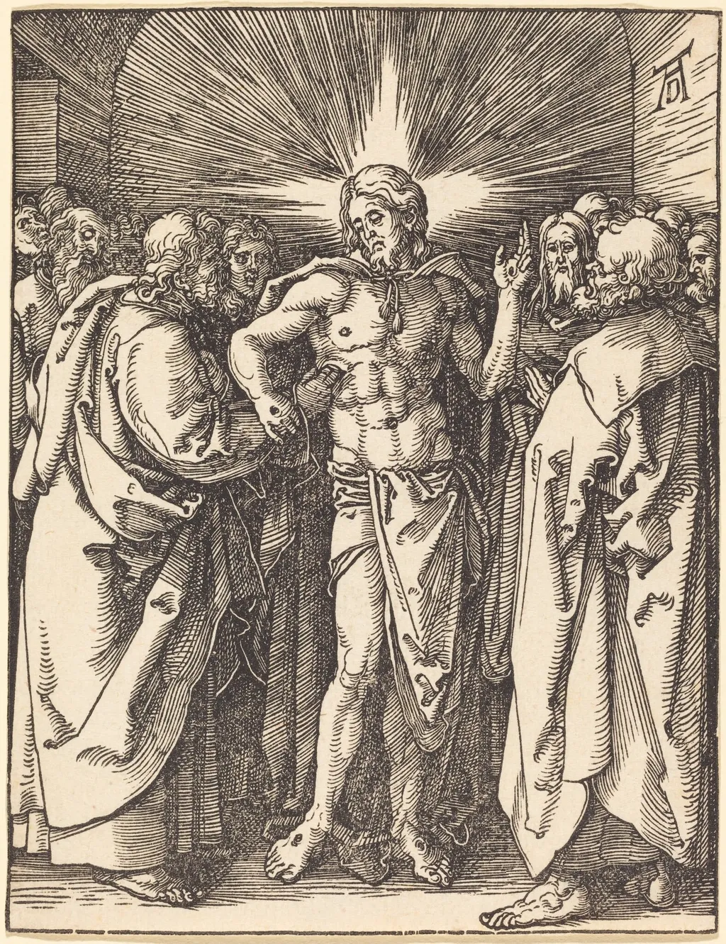 Doubting Thomas, by Albrecht Dürer, ink, 1510
