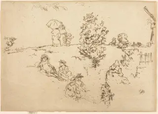 Ramparts, Sandwich, by James McNeill Whistler, ink, 1887