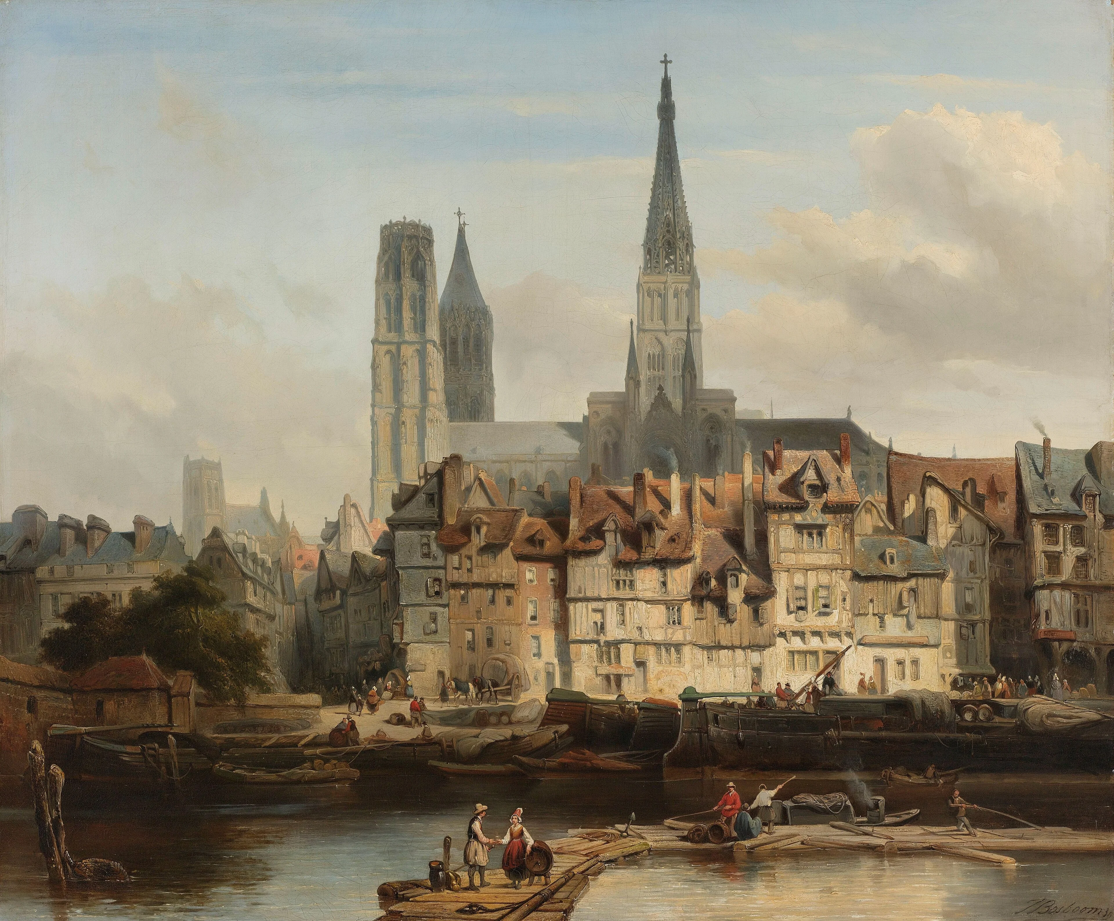 The Quay de Paris in Rouen, detail