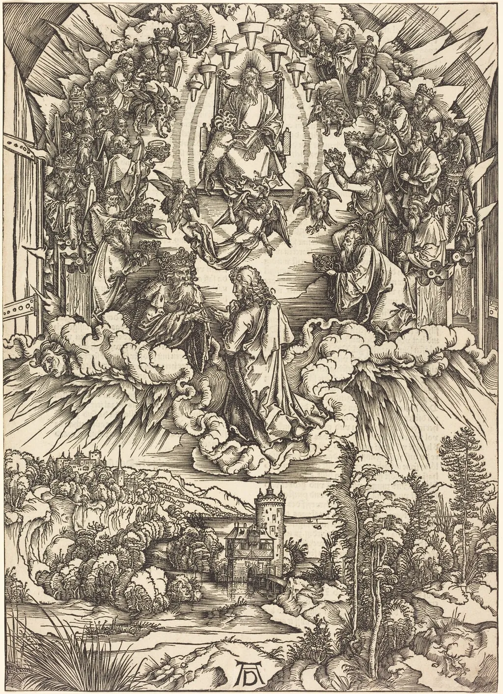Saint John before God and the Elders, by Albrecht Dürer, ink, 1497