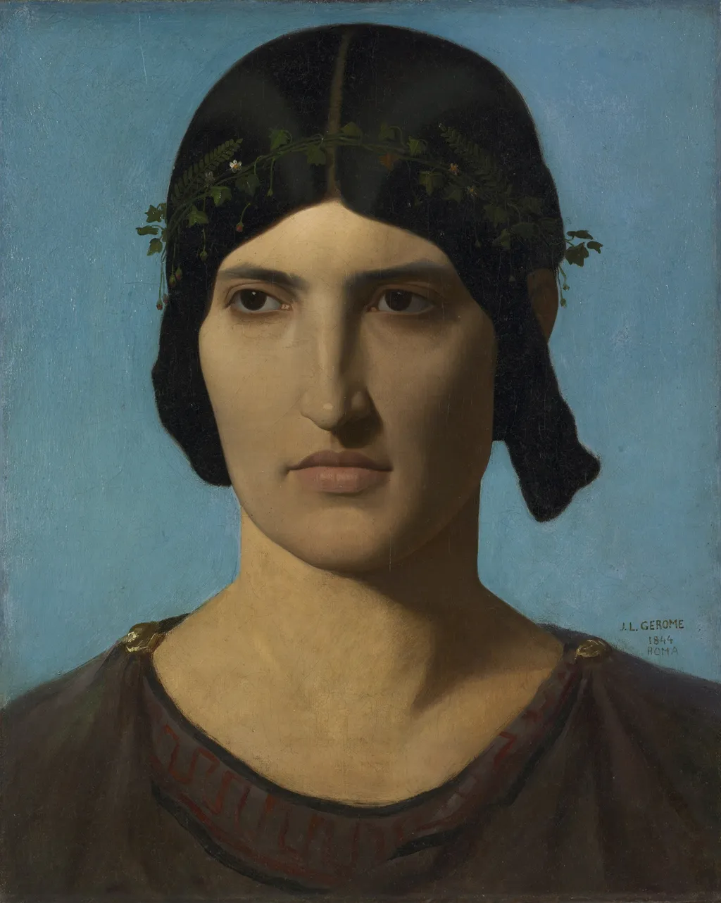 Head of an Italian Woman, by Jean Léon Gérôme, oil, 1844