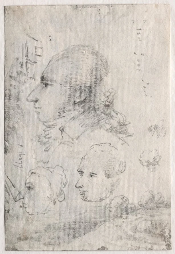 Studies of Heads (verso), detail