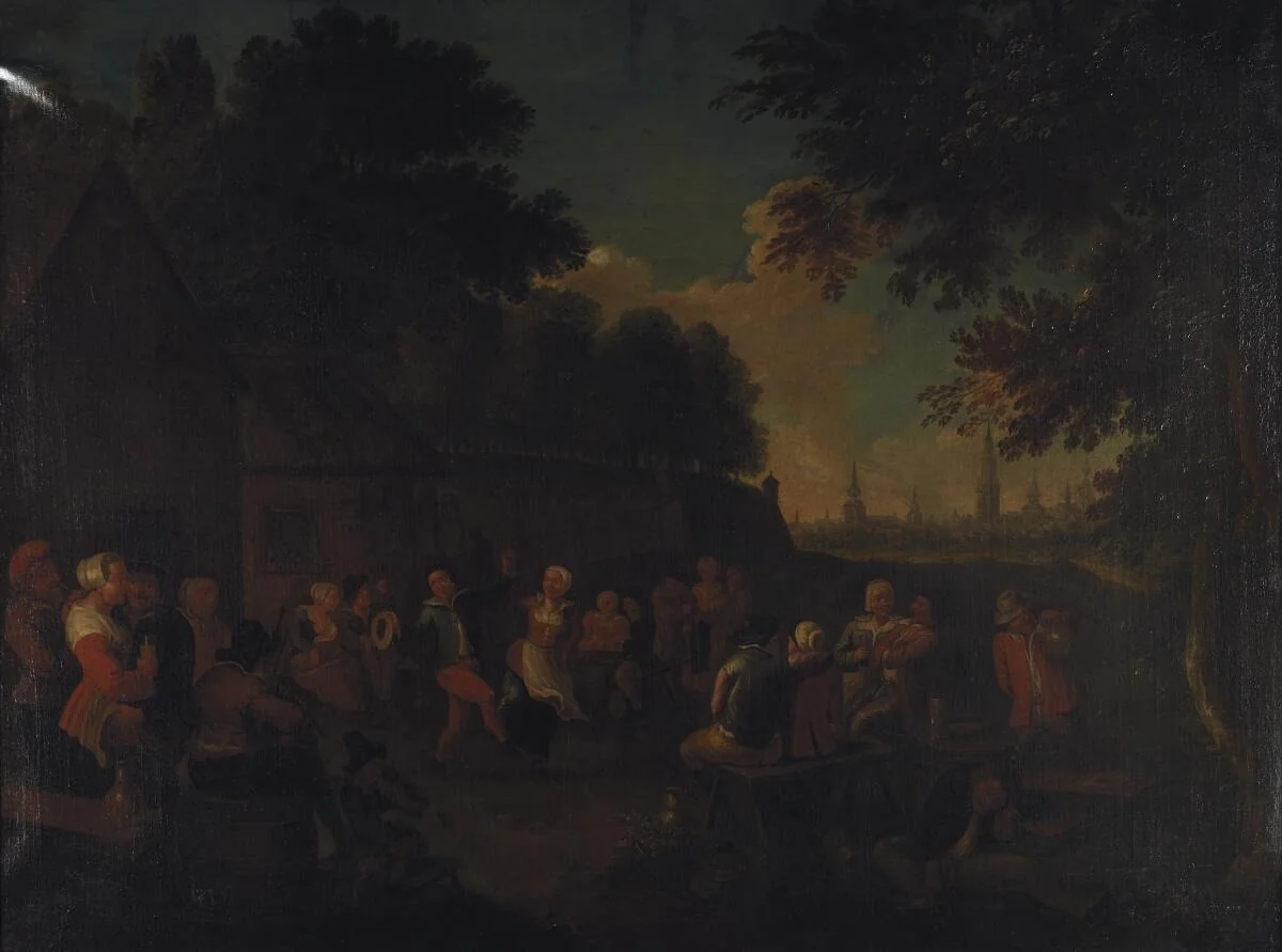 Peasants making merry, detail
