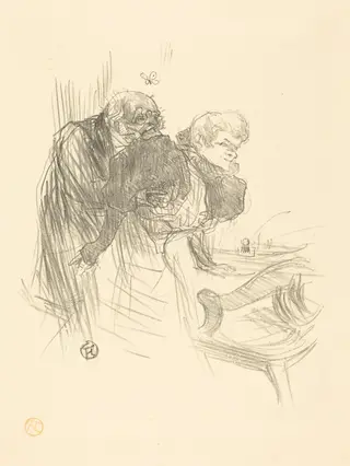 Les vieux papillons, by Henri de Toulouse-Lautrec, ink, 1895