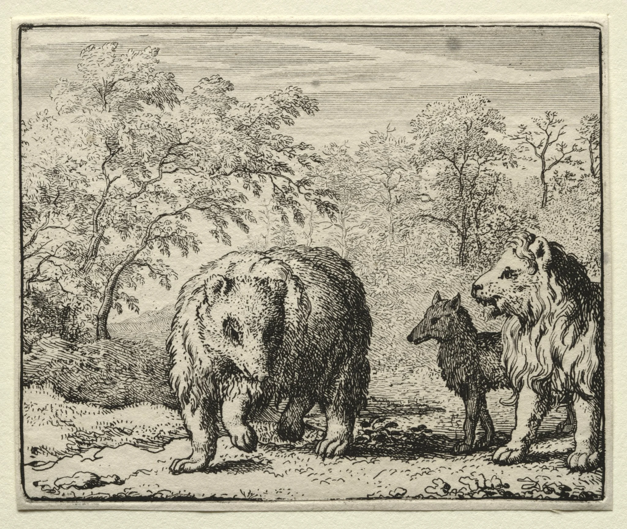 Reynard the Fox: The Freeing of the Wolf and the Bear, detail