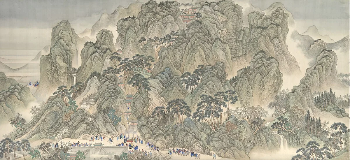 清 王翬等 康熙南巡圖 （卷三: 濟南至泰山） 卷|The Kangxi Emperor's Southern Inspection Tour, Scroll Three: Ji'nan to Mount Tai, detail