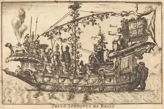 Orfeo condotto da Bacco, by Balthasar Moncornet, ink, 1634