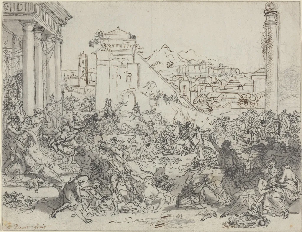 Massacre of the Innocents, by Bernard Picart, ink, 1714