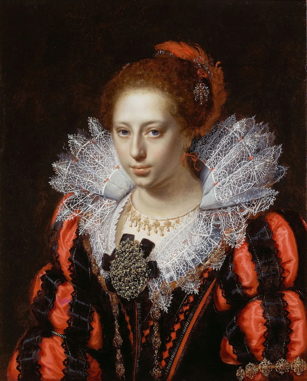 Portrait of a Young Lady, by Paulus Moreelse, oil, 1620
