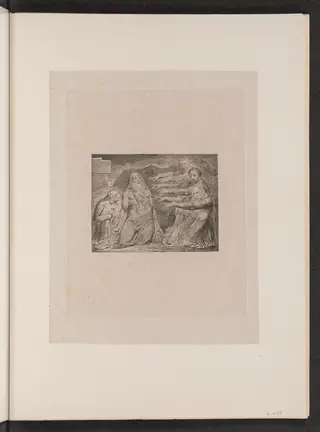 Job Rebuked by His Friends, by William Blake, ink, 1825