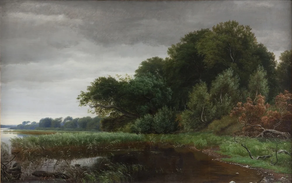 Clearing weather after a rain shower at Gurre Lake, detail