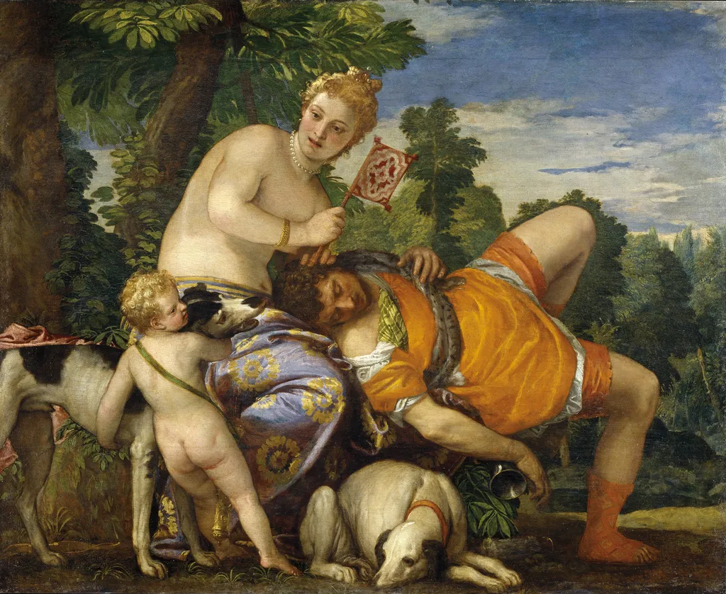 Venus and Adonis, by Paolo Veronese, oil