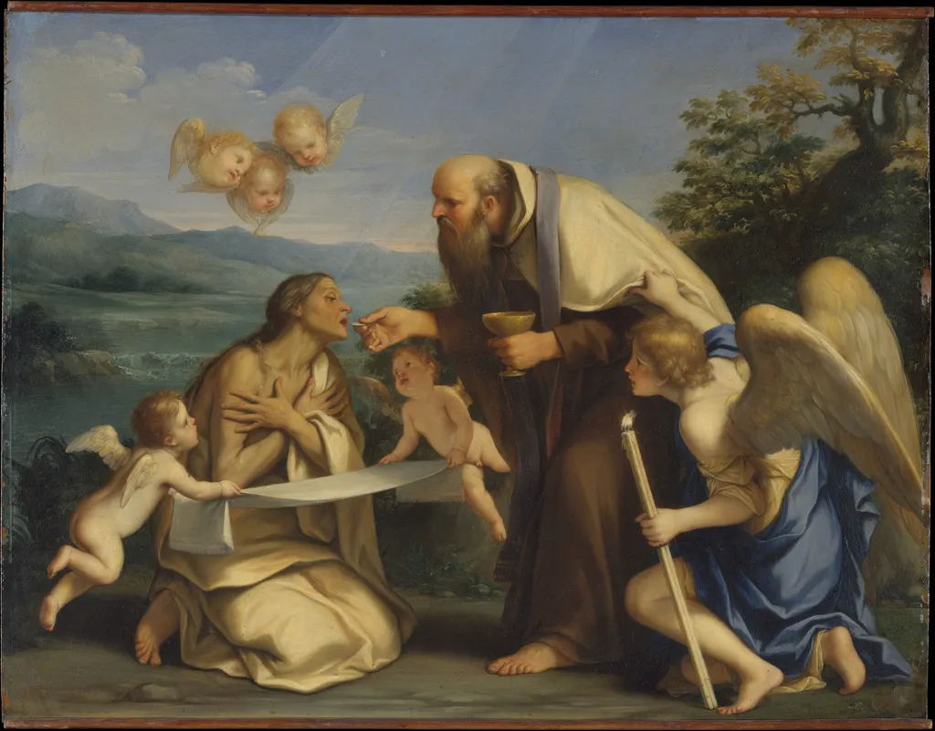 The Last Communion of Saint Mary of Egypt, by Marcantonio Franceschini, oil, 1690