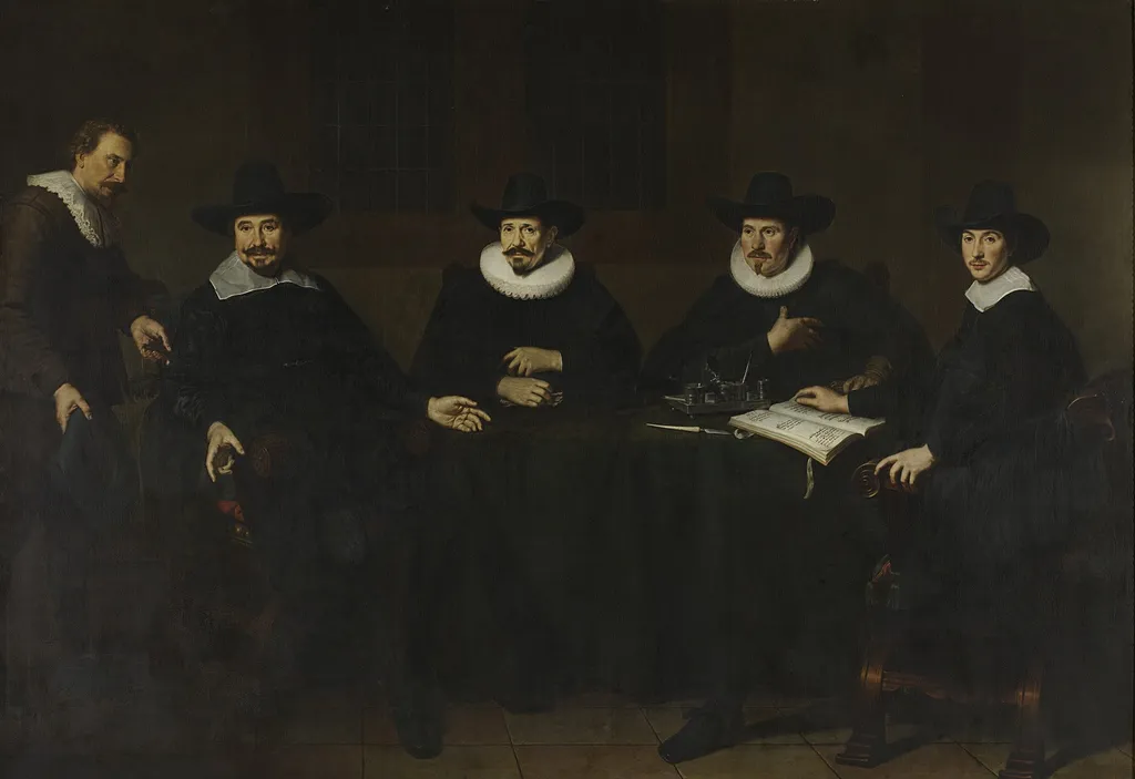 The directors of the serge cloth industry, Amsterdam, 1643, by Dirck van Santvoort, oil, 1643