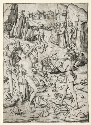 The Martyrdom of St. Sebastian, by Master E.S., 1458