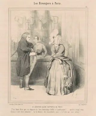 Le chapeau qu'on rapporte de Paris, by Honoré Daumier, ink, 1844