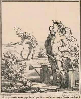 Allons pour année papa mars ..., by Honoré Daumier, ink, 1868