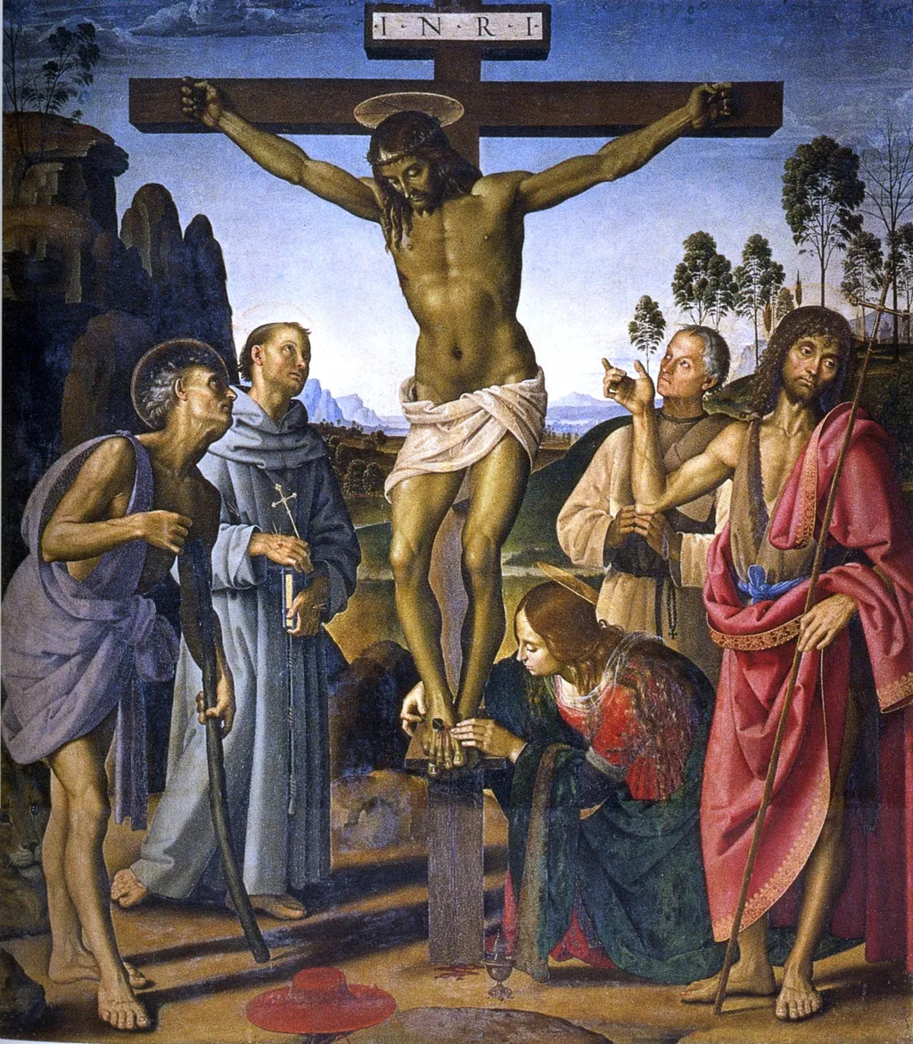 Crucifixion of Christ with saints, by Pietro Perugino, unspecified, 1492