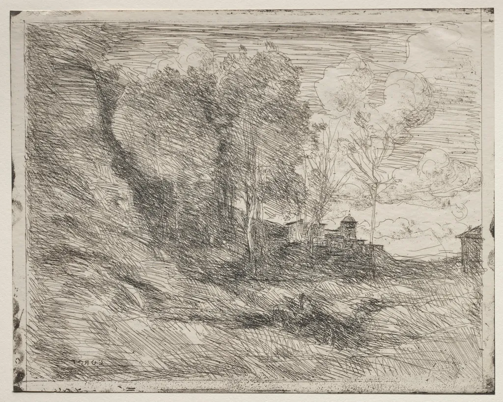 A Souvenir of Ostia, by Jean Baptiste Camille Corot, 1855