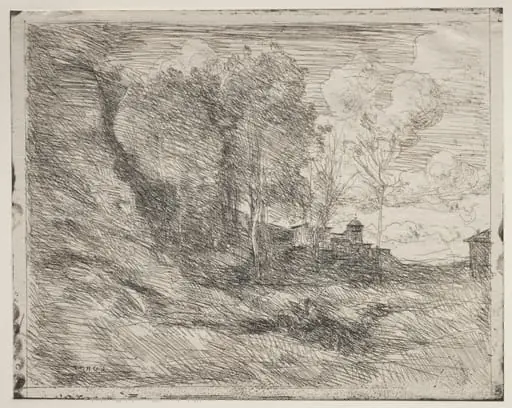A Souvenir of Ostia, by Jean Baptiste Camille Corot, 1855