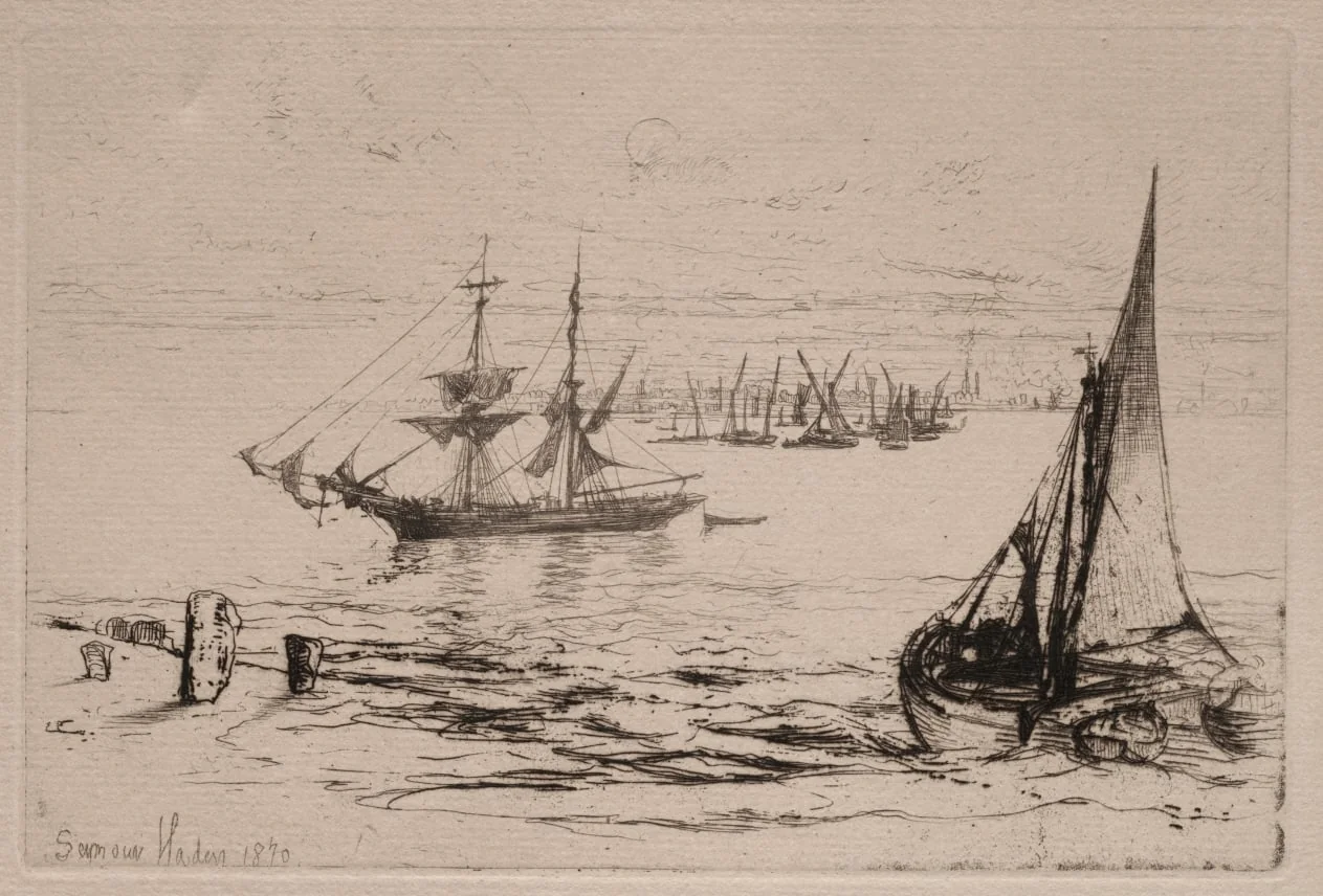 A Brig at Anchor, detail