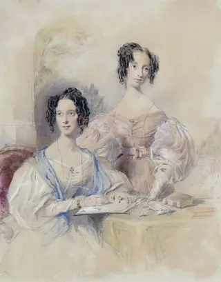 Charlotte and Julia Biggs, by George Richmond, watercolor, 1840