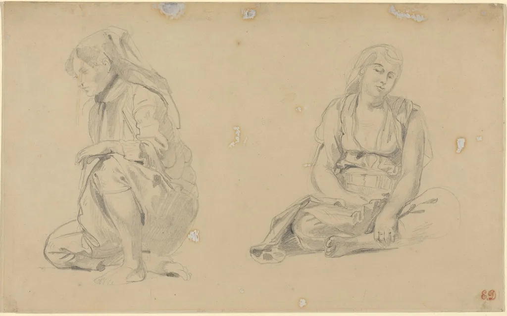 Women of Algiers, by Eugène Delacroix, graphite, 1833