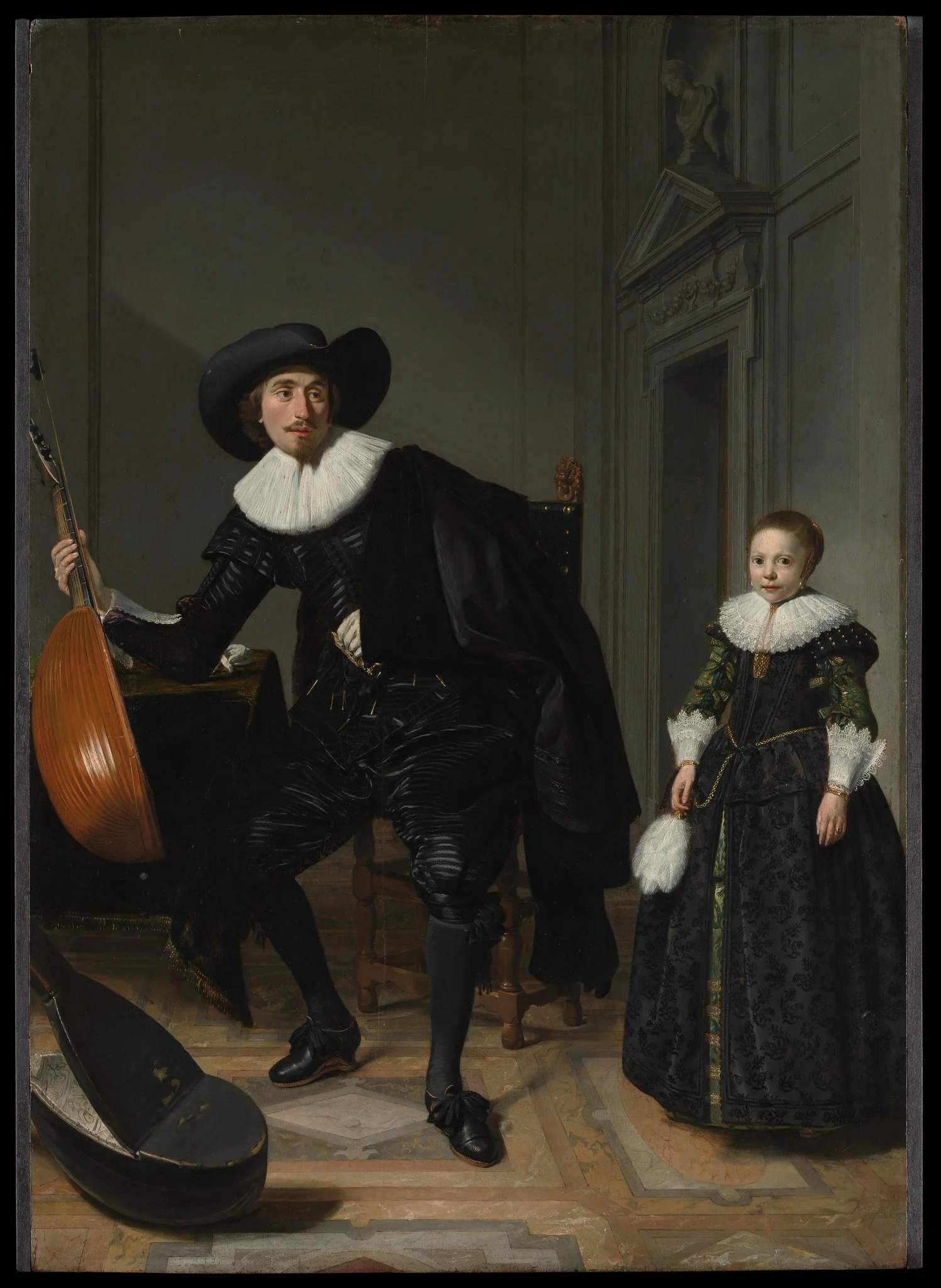 A Musician and His Daughter, detail