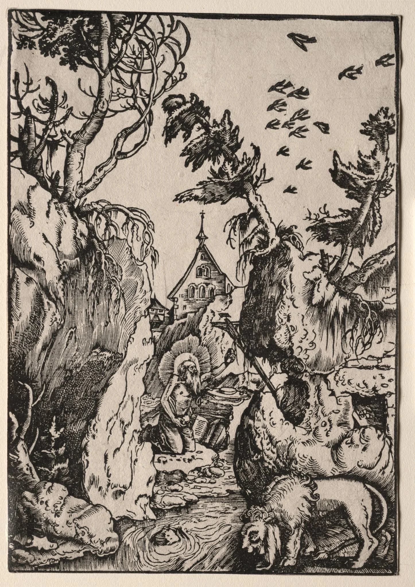 St. Jerome in the Wilderness, detail