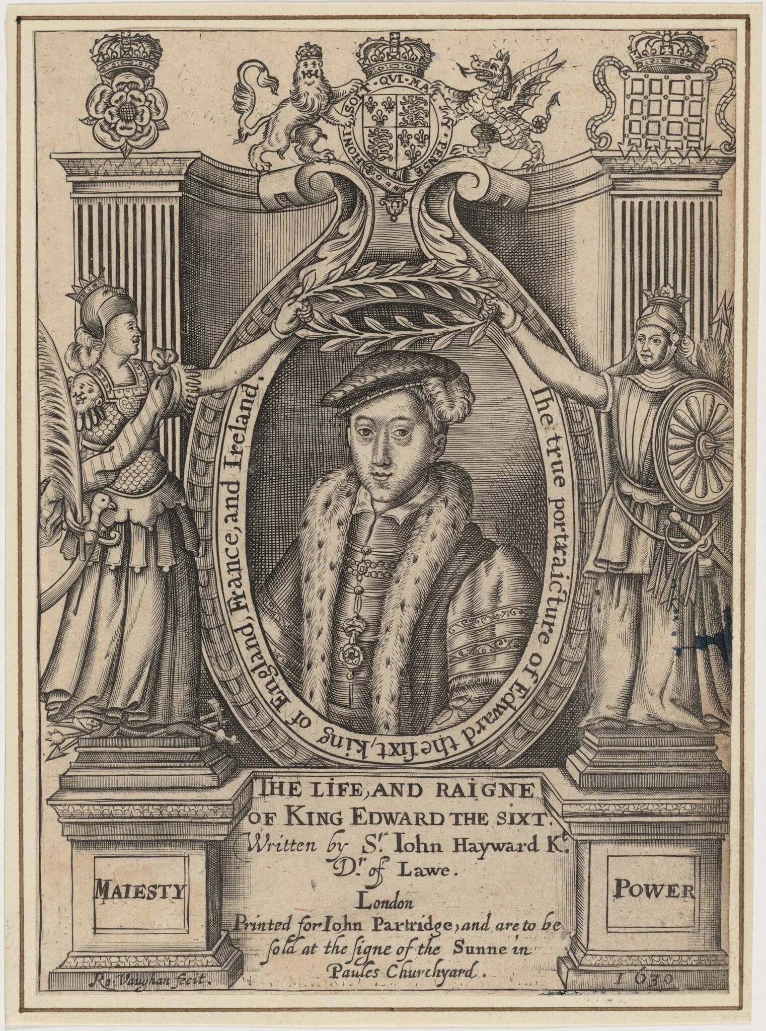 Title Plate to John Hayward, Life and Reigne of King Edward the Sixth, detail