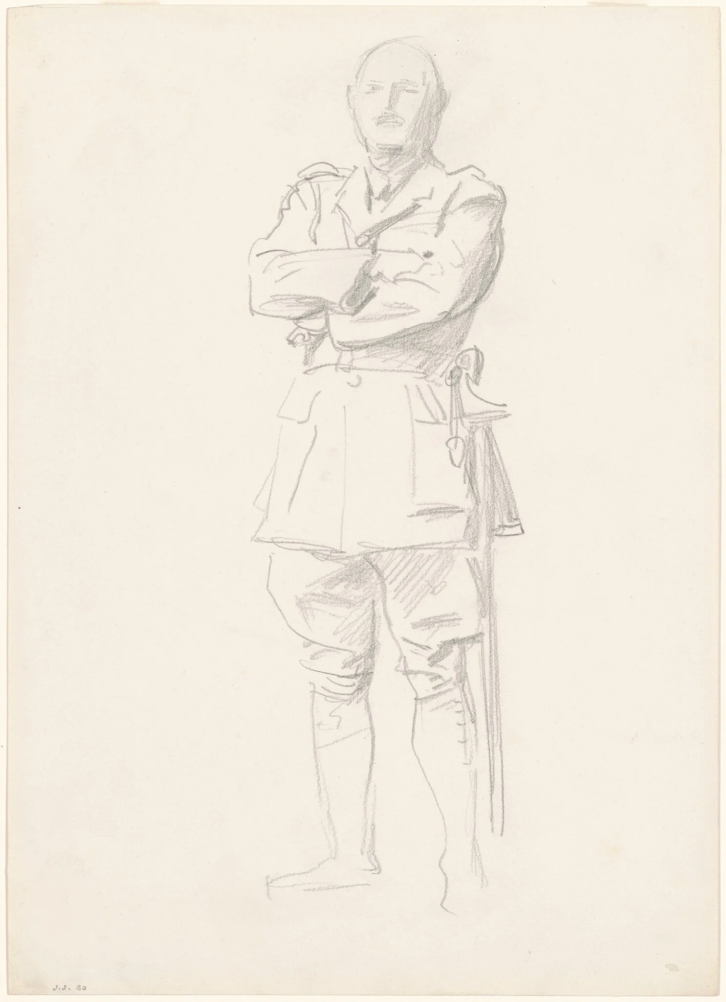 Study of General Louis Botha for "General Officers of World War I", detail