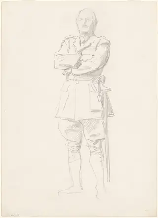 Study of General Louis Botha for "General Officers of World War I", by John Singer Sargent, graphite, 1921