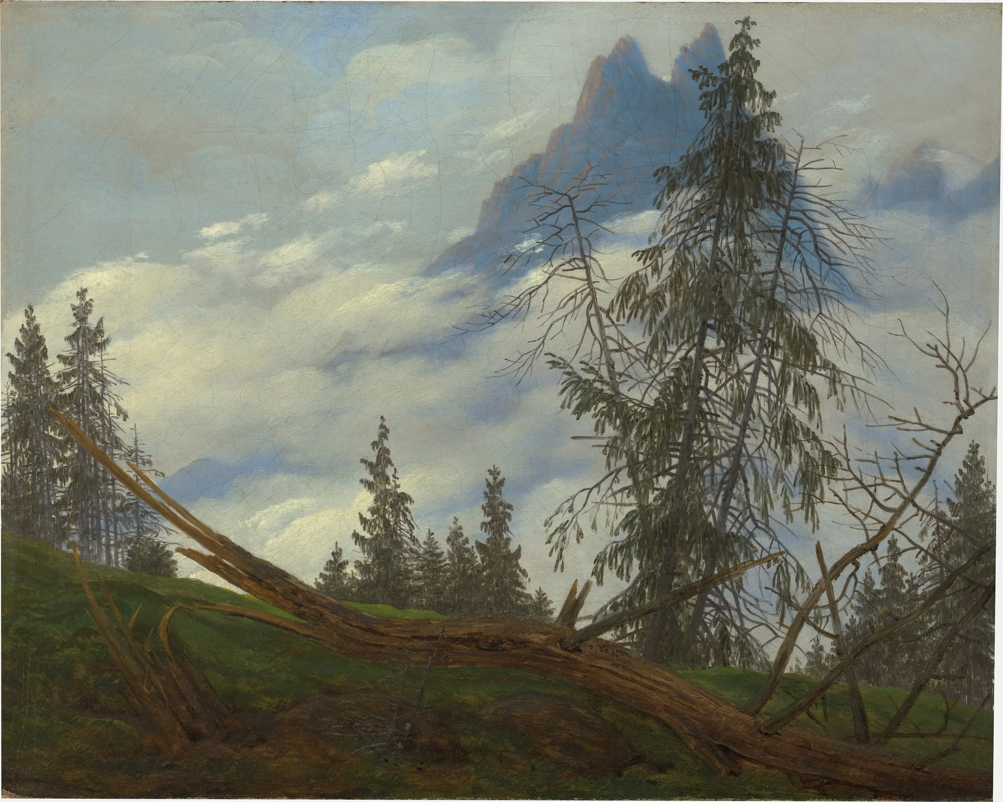 Mountain Peak with Drifting Clouds, detail