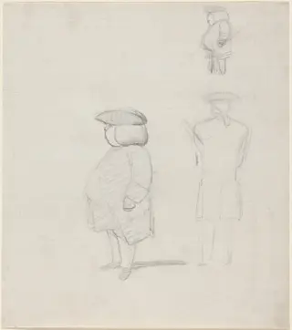 Figure Studies, by George Dance II, graphite, 1783