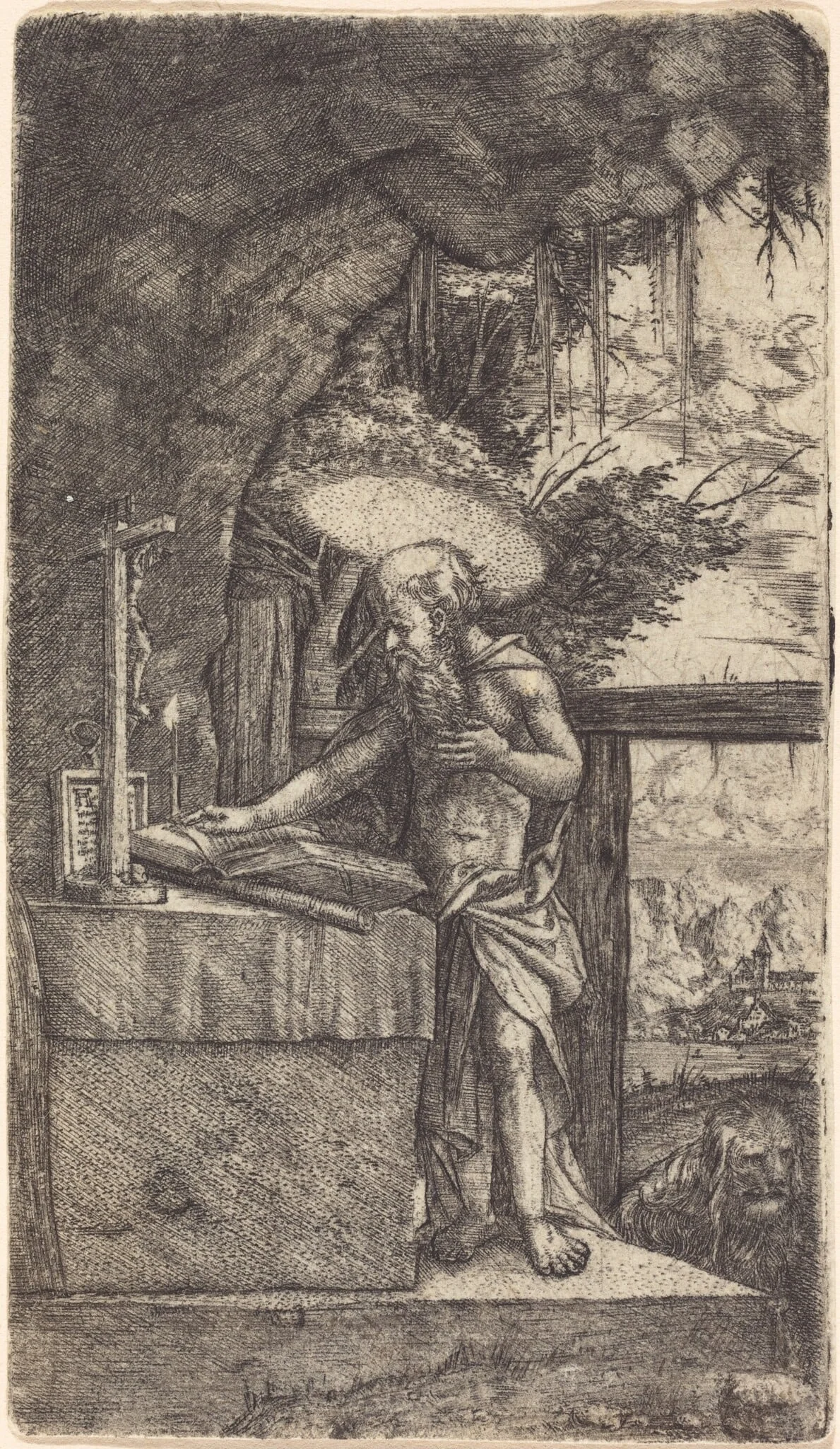 Saint Jerome Reading, detail