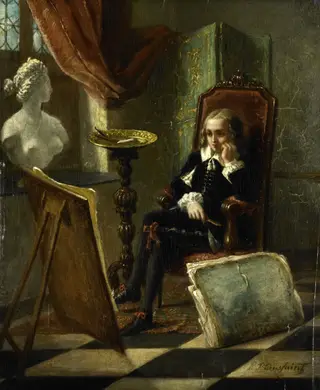 De jonge schilder, by Pierre Joseph Toussaint, oil, 1850