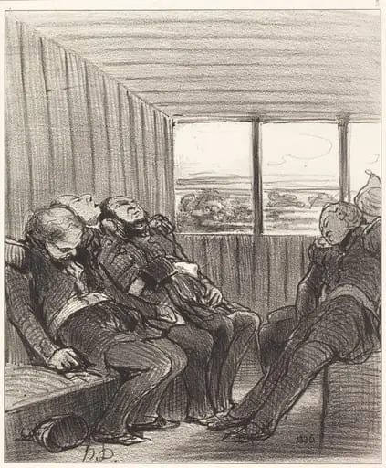 Le Voyage en chemin de fer..., by Honoré Daumier, ink, 1848