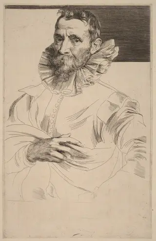 Jan Bruegel the Elder, by Anthony van Dyck, ink, 1634