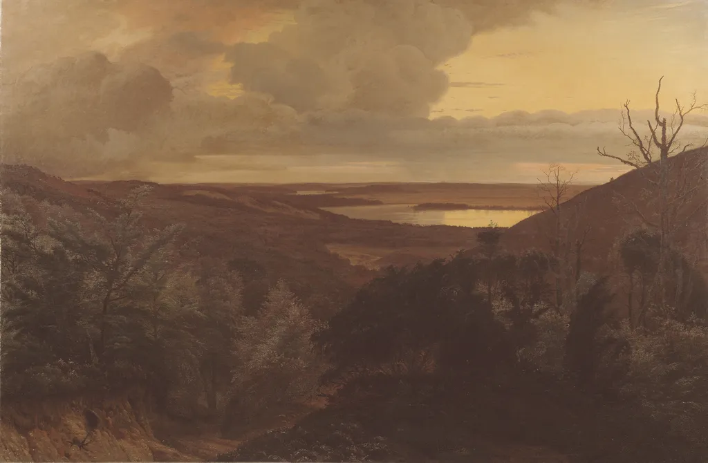 Late Evening near Himmelbjerget, Jutland, by Vilhelm Kyhn, oil, 1874