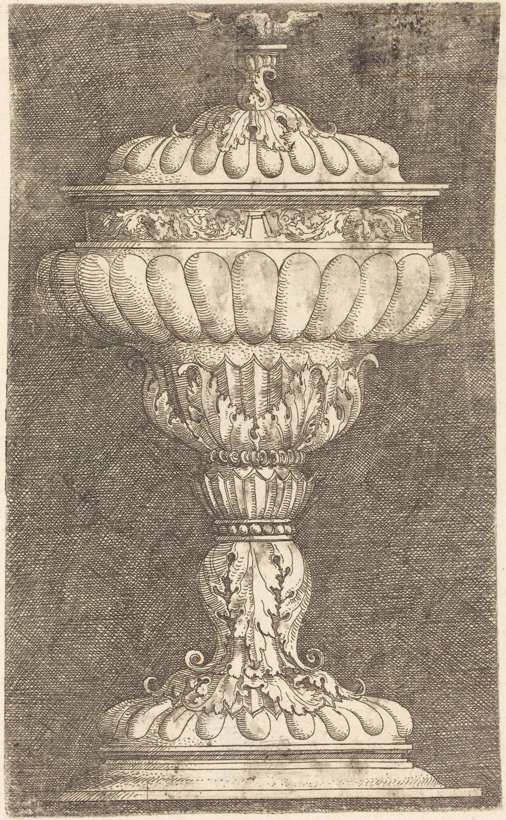 Covered Goblet with Winged Ball, by Albrecht Altdorfer, ink, 1522