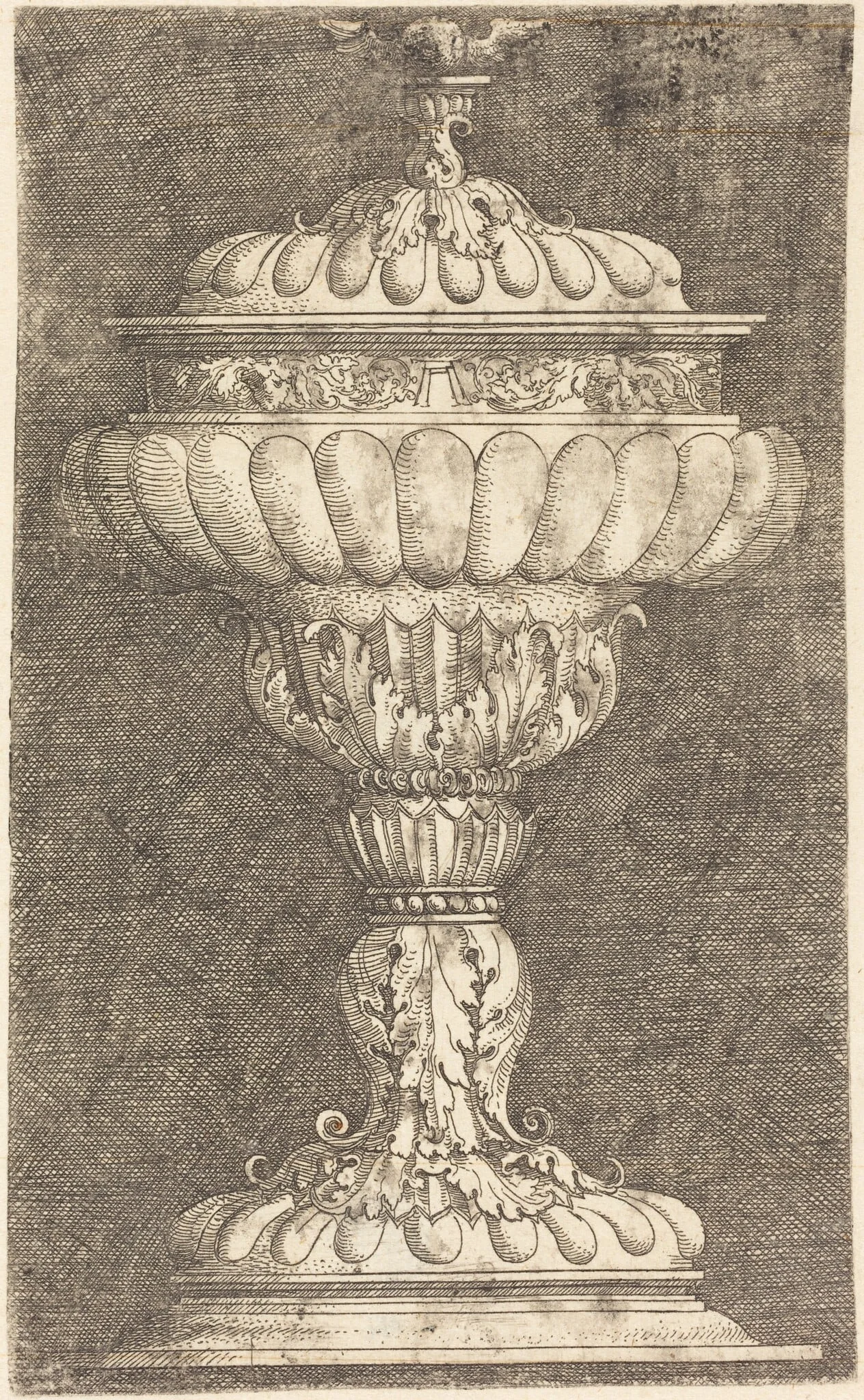 Covered Goblet with Winged Ball, detail