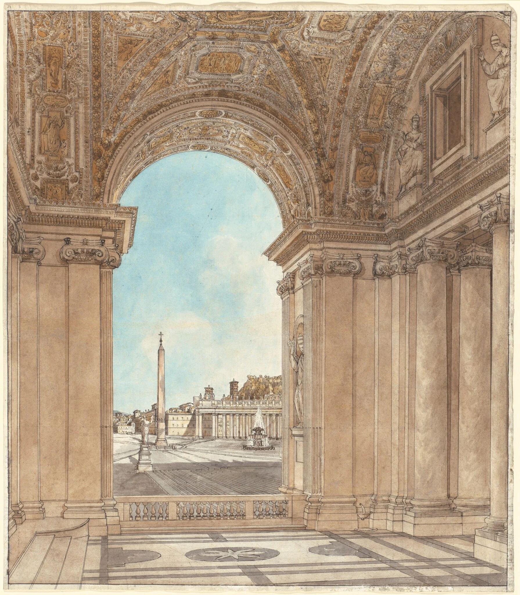The Piazza of Saint Peter's Seen through an Arch of the Basilica, detail