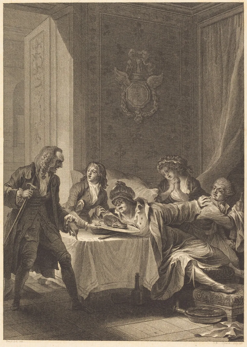 Le glouton, by Jean-Baptiste Blaise Simonet, ink, 1794