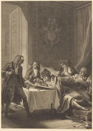 Le glouton, by Jean-Baptiste Blaise Simonet, ink, 1794