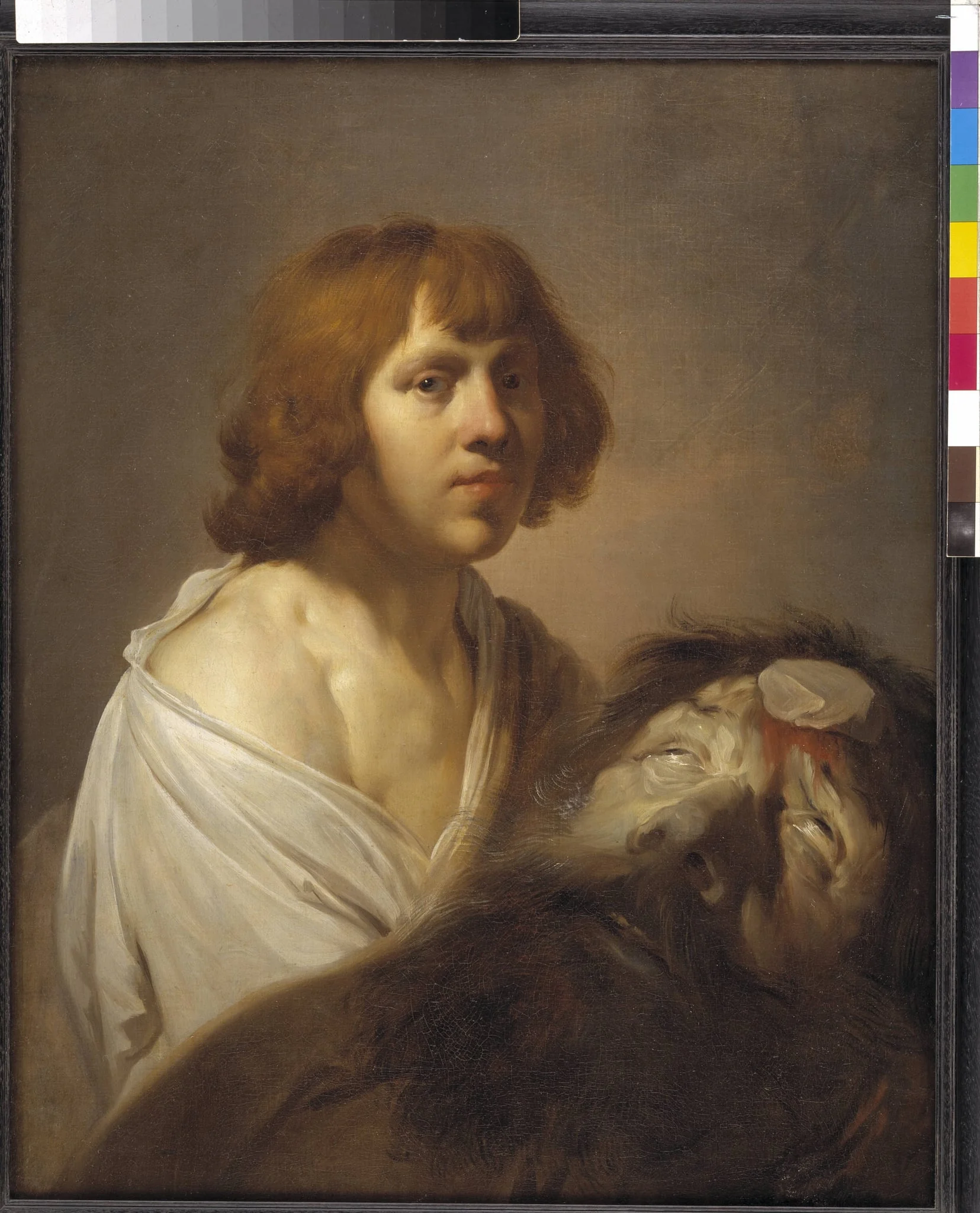 David with the Head of Goliath, detail