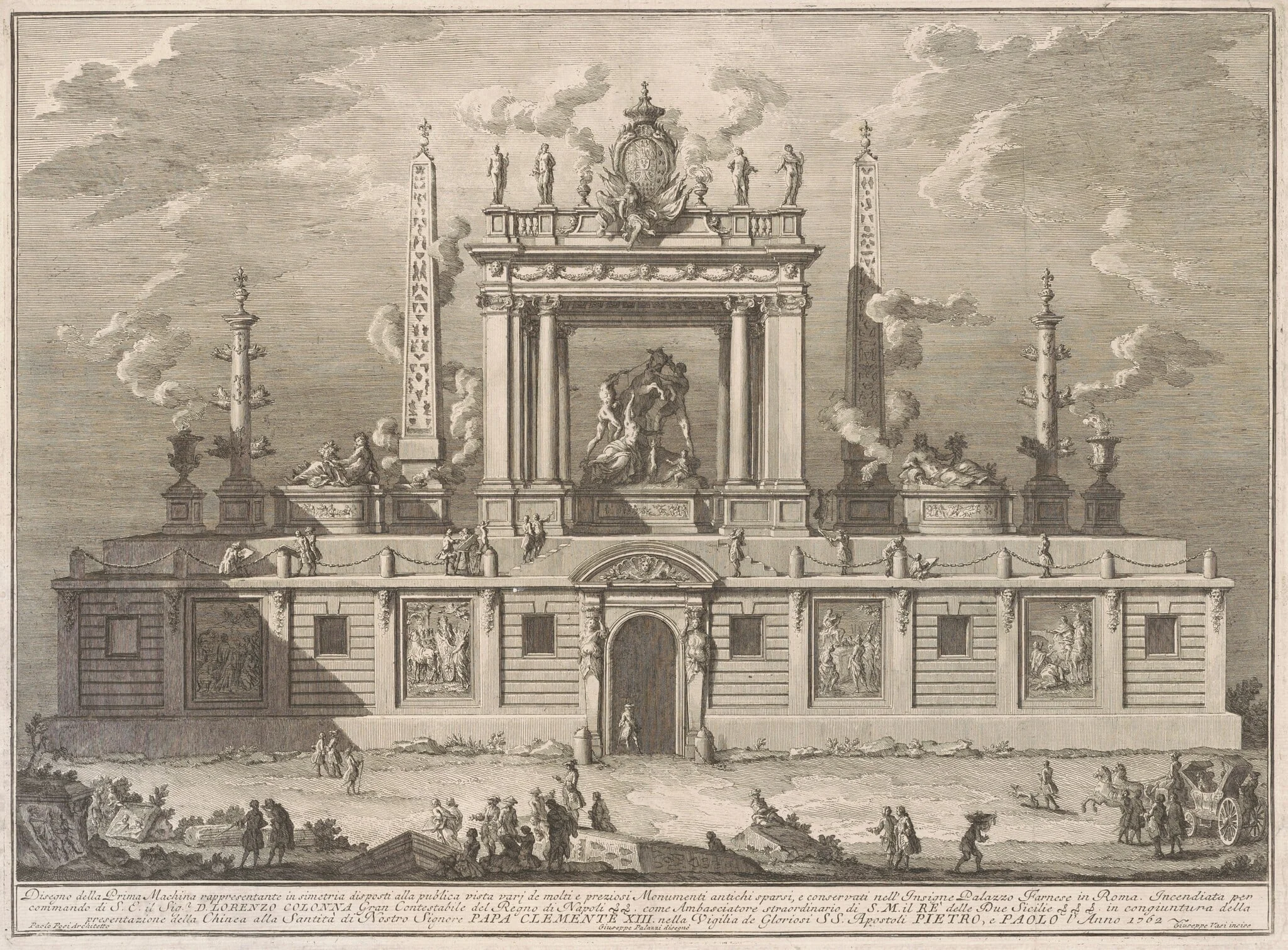 The Prima Macchina for the Chinea of 1762: The Farnese Bull and Other Antiquities from Palazzo Farnese, detail