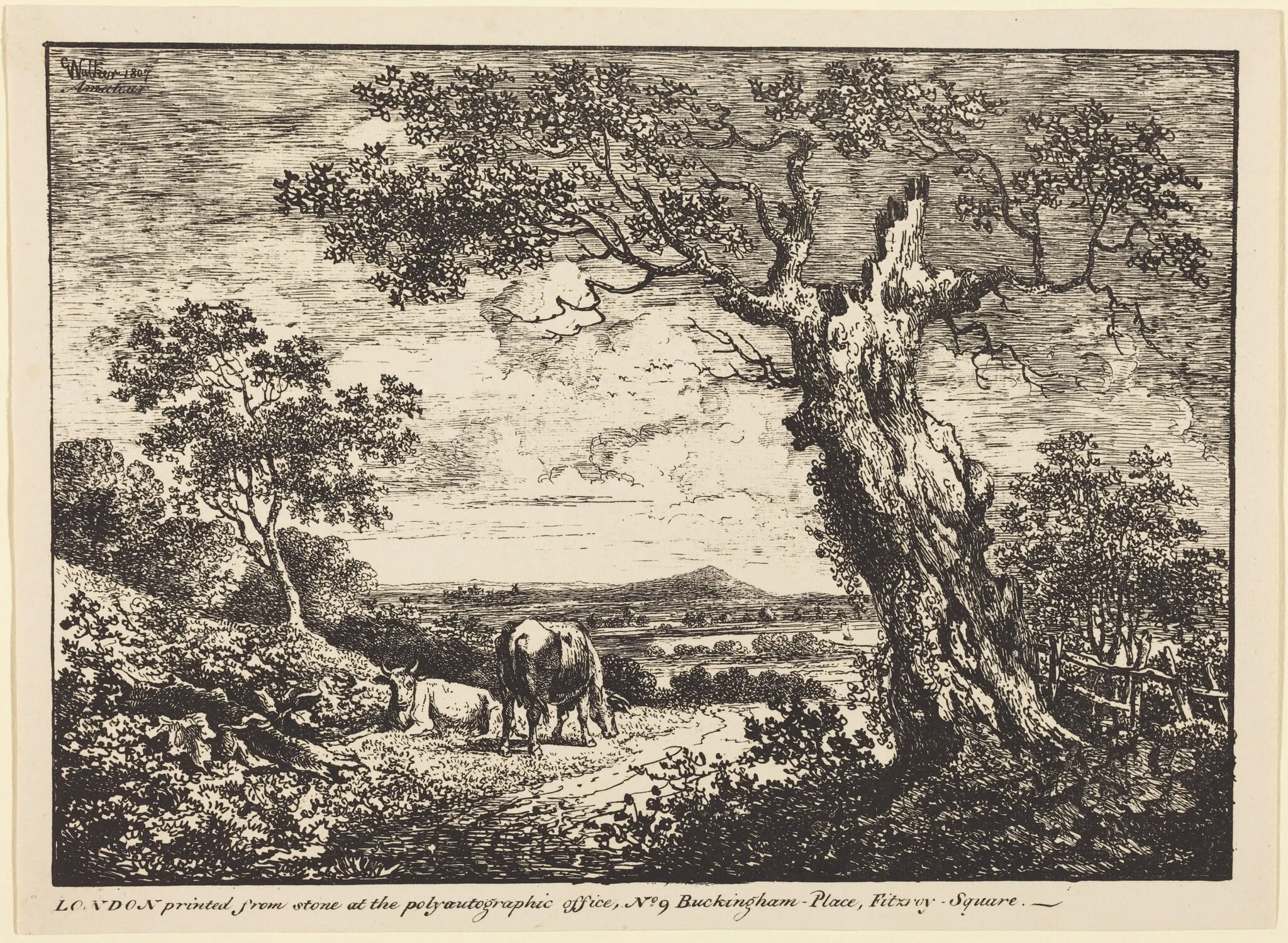 Landscape with Two Cows, detail