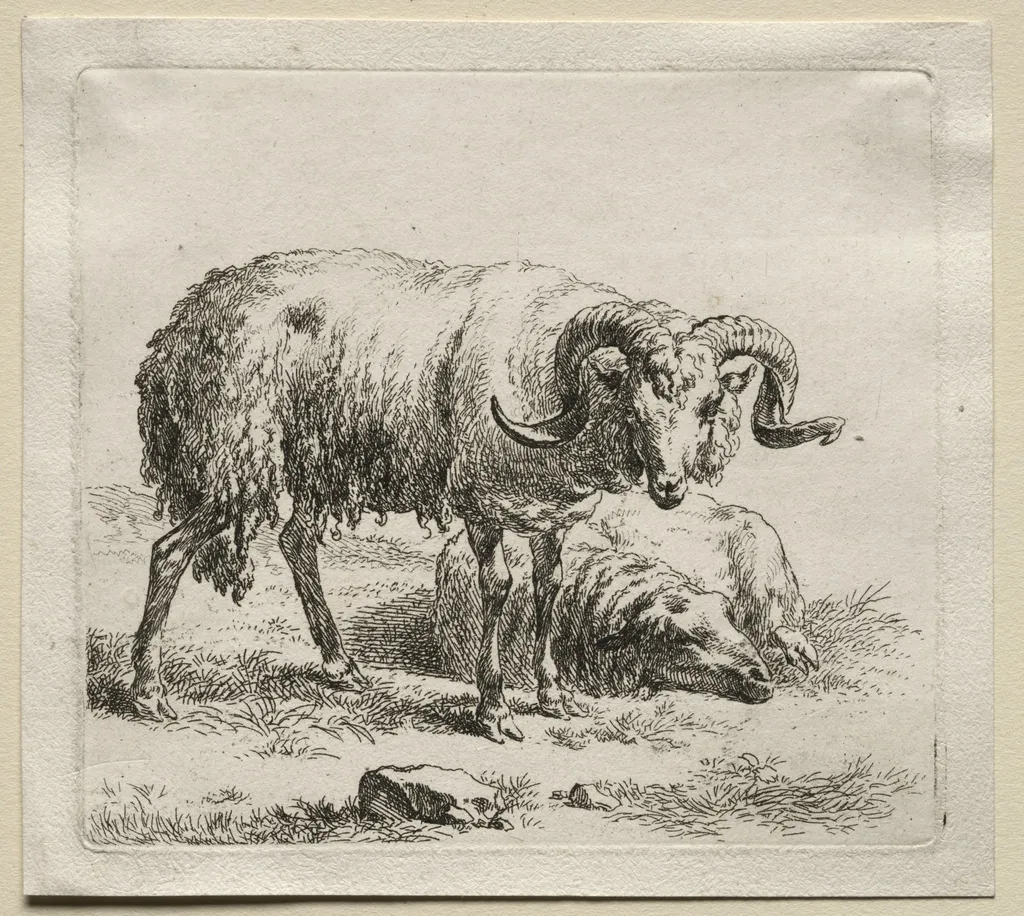 Animalia: Ram and Sheep, by Nicolaes Pieterszoon Berchem, 1659