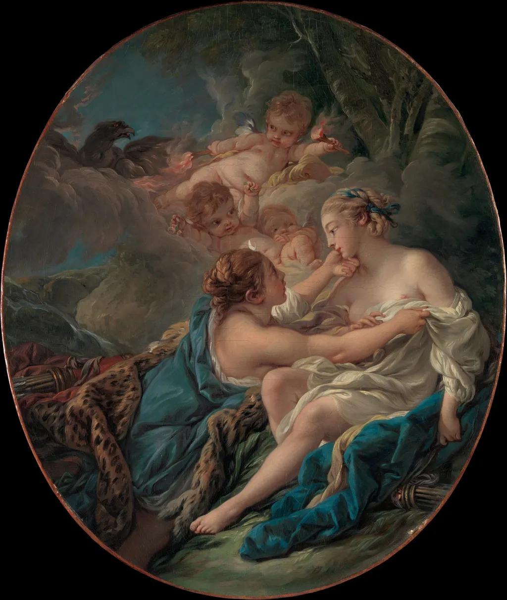Jupiter, in the Guise of Diana, and Callisto, by François Boucher, oil, 1763