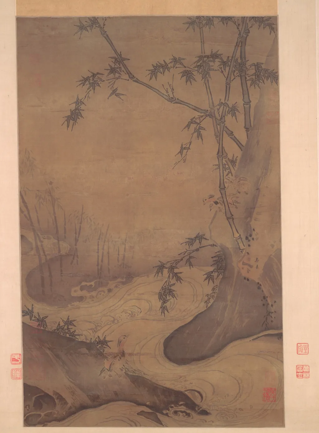 Bamboo and Ducks by a Rushing Stream, by Ma Yuan, unspecified, 1203